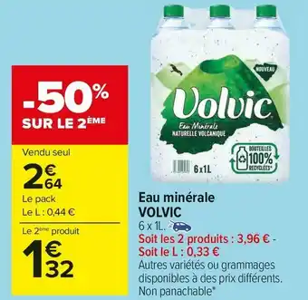 Carrefour Market Volvic eau minérale offre
