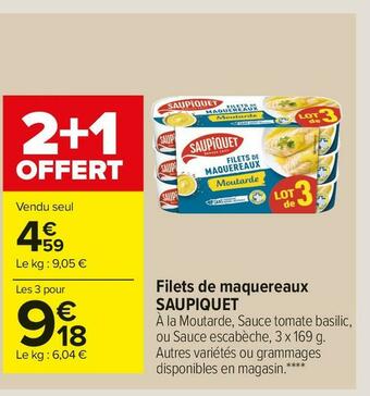 Carrefour Market Saupiquet filets de maquereaux offre