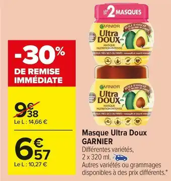 Carrefour Market Garnier masque ultra doux offre