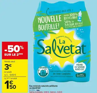 Carrefour Market La salvetat eau minérale naturelle pétillante offre