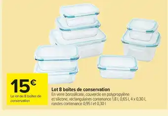 Carrefour Market Lot 8 boîtes de conservation offre