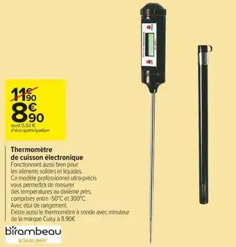 Carrefour Market Birambeau thermomètre de cuisson électronique offre