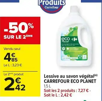 Carrefour Market Carrefour eco planet lessive au savon végétal offre
