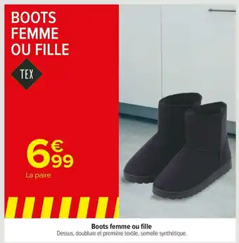 Carrefour Market Tex boots femme ou fille offre