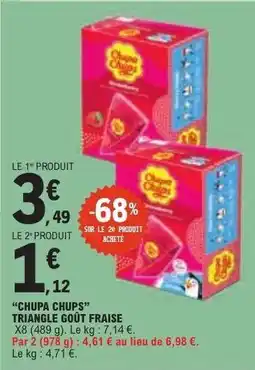 E.Leclerc CHUPA CHUPS TRIANGLE GOÛT FRAISE offre