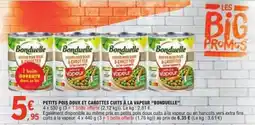 E.Leclerc PETITS POIS DOUX ET CAROTTES CUITS À LA VAPEUR 'BONDUELLE' offre