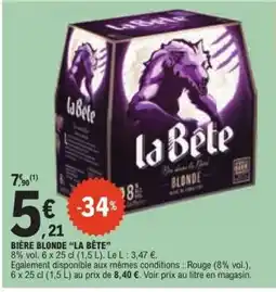 E.Leclerc Bière Blonde La Bête offre