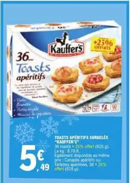 E.Leclerc TOASTS APÉRITIFS SURGELÉS “KAUFFER’S” offre