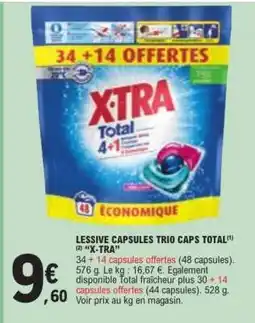 E.Leclerc LESSIVE CAPSULES TRIO CAPS TOTAL offre