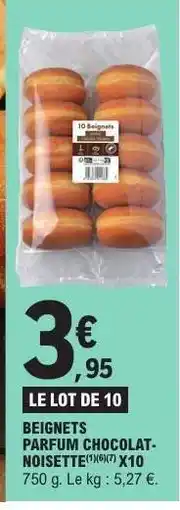 E.Leclerc BEIGNETS PARFUM CHOCOLAT-NOISETTE X10 offre