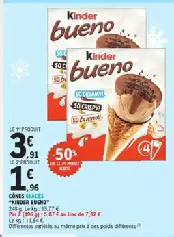 E.Leclerc Cônes Glacés Kinder Bueno offre