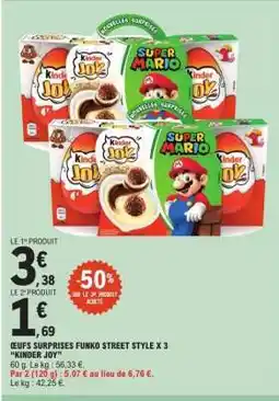 E.Leclerc OEUFS SURPRISES FUNKO STREET STYLE X 3 KINDER JOY offre