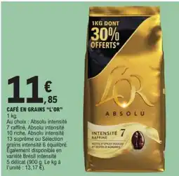 E.Leclerc CAFÉ EN GRAINS “L’OR” offre