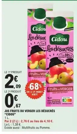 E.Leclerc Jus Fruits du Verger Les Désucrés “Cidou” offre