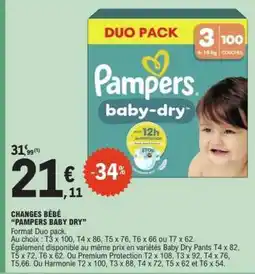 E.Leclerc CHANGES BÉBÉ “PAMPERS BABY DRY” offre