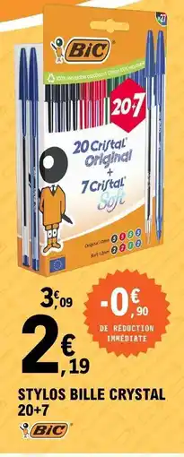 E.Leclerc STYLOS BILLE CRYSTAL 20+7 offre