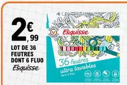 E.Leclerc Lot de 36 feutres dont 6 fluo Esquisse offre