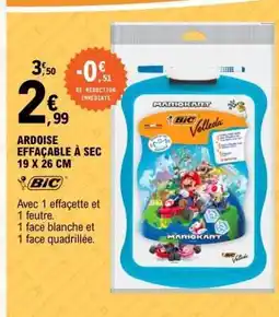 E.Leclerc ARDOISE EFFAÇABLE À SEC 19 X 26 CM offre