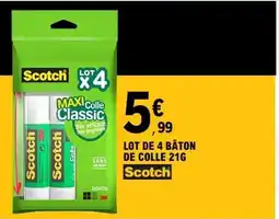 E.Leclerc LOT DE 4 BÂTON DE COLLE 21G offre