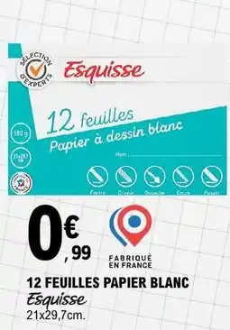E.Leclerc 12 FEUILLES PAPIER BLANC offre