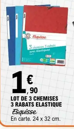 E.Leclerc LOT DE 3 CHEMISES 3 RABATS ELASTIQUE offre