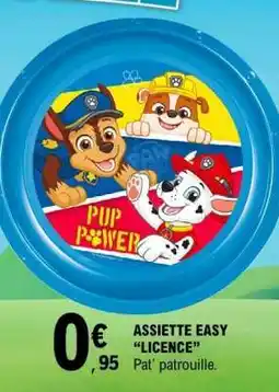 E.Leclerc ASSIETTE EASY LICENCE offre