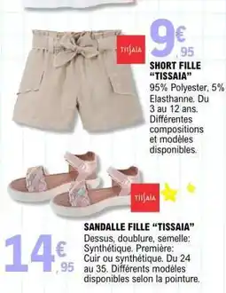 E.Leclerc SHORT FILLE “TISSAIA” offre