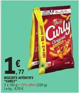 E.Leclerc BISCUITS APÉRITIFS “CURLY” offre