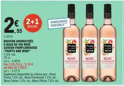 E.Leclerc Boisson aromatisée à base de vin rosé saveur pamplemousse 'Fruits and Wine' offre