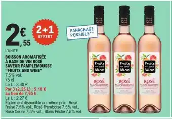 E.Leclerc Boisson aromatisée à base de vin rosé saveur pamplemousse 'Fruits and Wine' offre