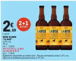 E.Leclerc Bière Blonde La Bise offre