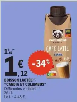 E.Leclerc BOISSON LACTÉE “CANDIA ET COLUMBUS” offre