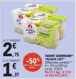 E.Leclerc YAOURT GOURMAND ALSACE LAIT offre