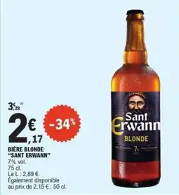 E.Leclerc Bière Blonde Sant Erwann offre