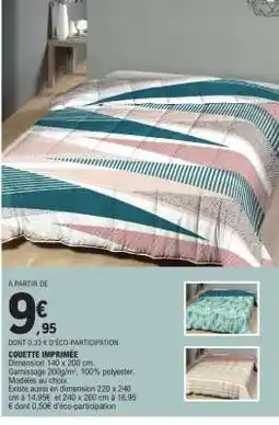 E.Leclerc Couette Imprimée offre