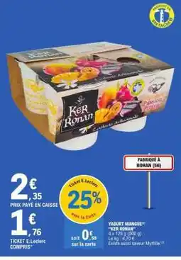 E.Leclerc Yaourt Mangue 'Ker Ronan' offre