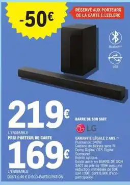E.Leclerc BARRE DE SON S60T offre