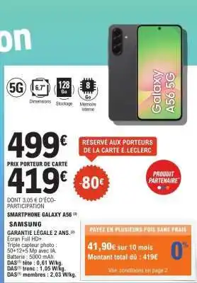 E.Leclerc SMARTPHONE GALAXY A56 offre
