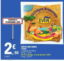 E.Leclerc Crêpes bretonnes EVEN offre