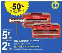 E.Leclerc FILETS DE MAQUEREAUX À LA CATALANE 'MOUETTES D'ARVOR' offre