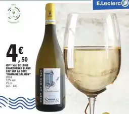 E.Leclerc IGP Val de Loire Chardonnay Blanc Cap Sur La Côte 'Domaine Salmon' offre