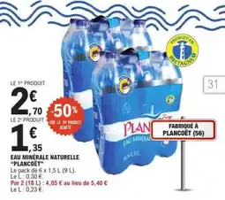 E.Leclerc EAU MINÉRALE NATURELLE “PLANCOËT” offre
