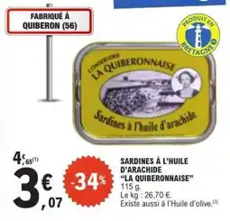E.Leclerc SARDINES À L’HUILE D’ARACHIDE “LA QUIBERONNAISE” offre