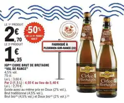 E.Leclerc IGP Cidre Brut de Bretagne 'Val de Rance' offre