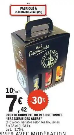 E.Leclerc PACK DÉCOUVERTE BIÈRES BRETONNES “BRASSERIE DES ABERS” offre