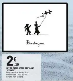 E.Leclerc SET DE TABLE DÉCOR BRETAGNE KISIKOL offre