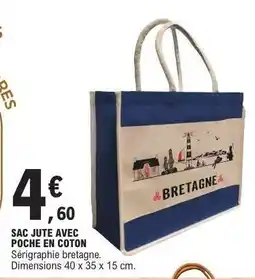E.Leclerc SAC JUTE AVEC POCHE EN COTON offre