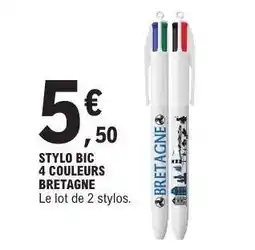 E.Leclerc STYLO BIC 4 COULEURS BRETAGNE offre