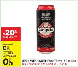 Carrefour Bière KOENIGSBIER offre