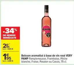 Carrefour Boisson aromatisé à base de Vin Rosé VERY PAMP offre